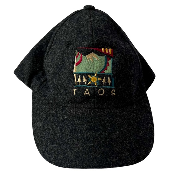 Taos, New Mexico Other - Taos, New Mexico Vintage Wool/Viscose Charcoal Grey Hat Embroidered Adjustable